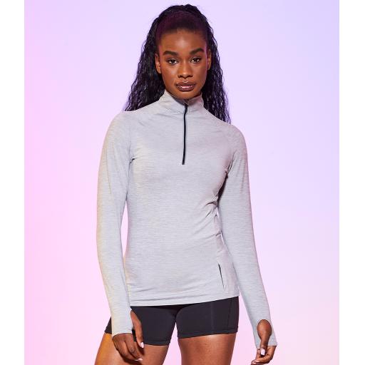 Ladies Cool-Flex Silver 1/2 Zip Top